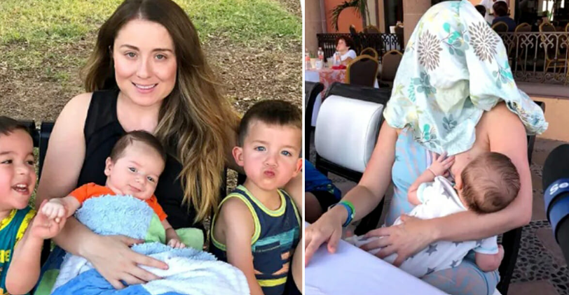 Mom ordered to cover herself up while breastfeeding