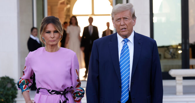 Trump pauses televised speech to suggest to Melania their marriage may not last as long as his parents’