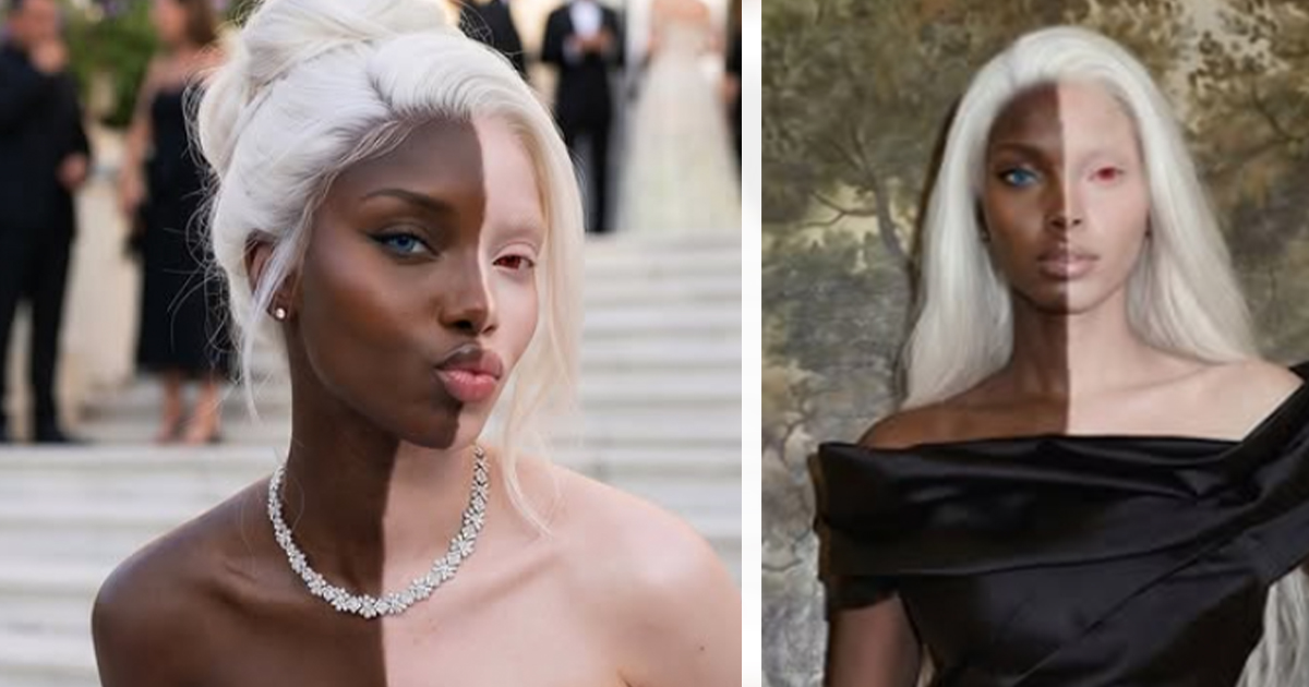 Model goes viral for her strikingly unusual skin color — but there’s a twist