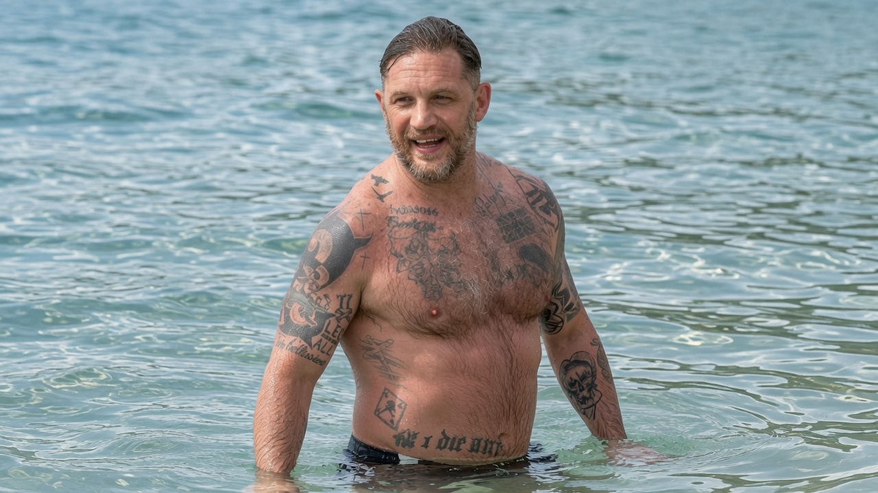 “She’s 44, not 18,” Tom Hardy responded to critics of his wife Charlotte Riley’s appearance after photos of her on a beach in Barbados went viral online.